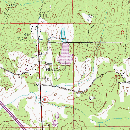 Topographic Map of Walls Lake Dam, AL