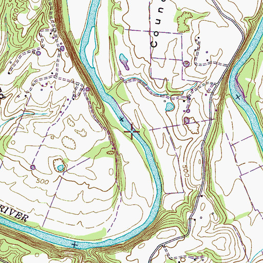 Topographic Map of Eastern Shoal, TN