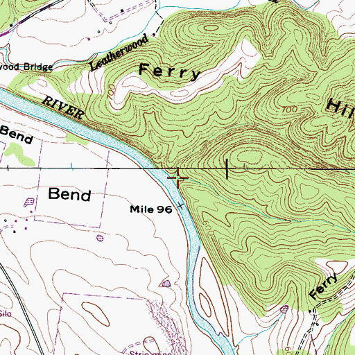 Topographic Map of Ferry Hill Hollow, TN