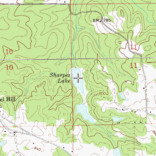 Topographic Map of Sharpes Lake, AL