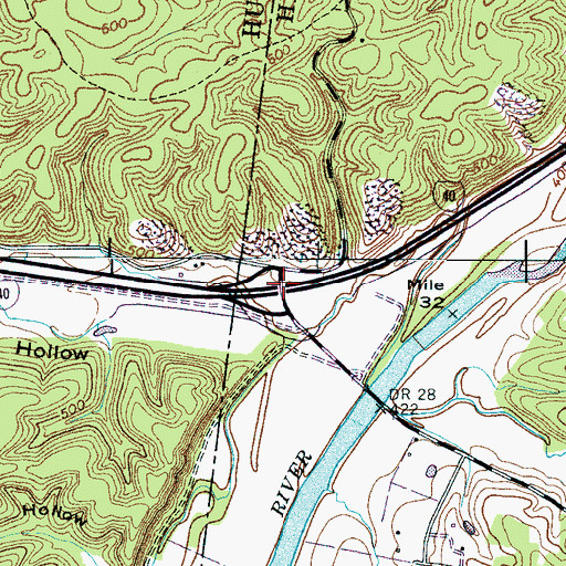 Topographic Map of Interchange 148, TN