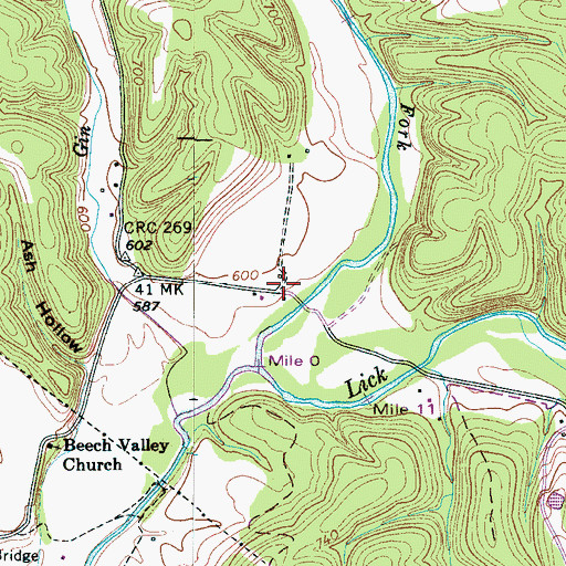 Topographic Map of Lick Creek (historical), TN