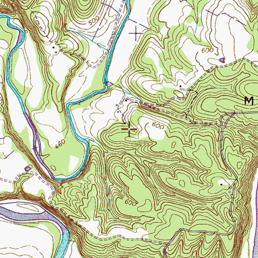 Topographic Map of Oil Spring, TN