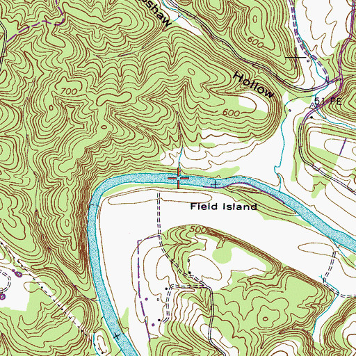 Topographic Map of Scotts Ford, TN