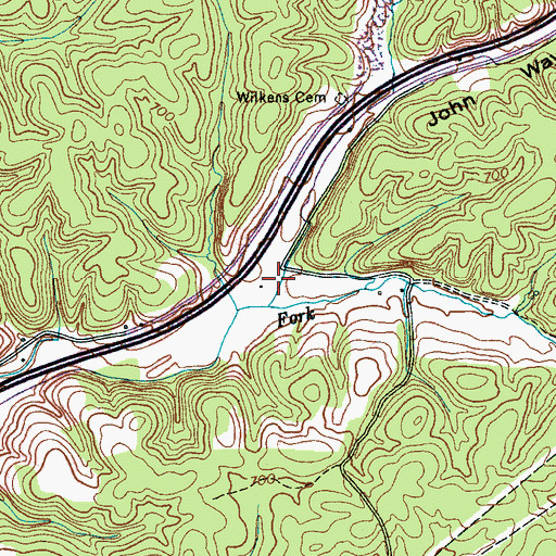 Topographic Map of Waynick Hollow, TN