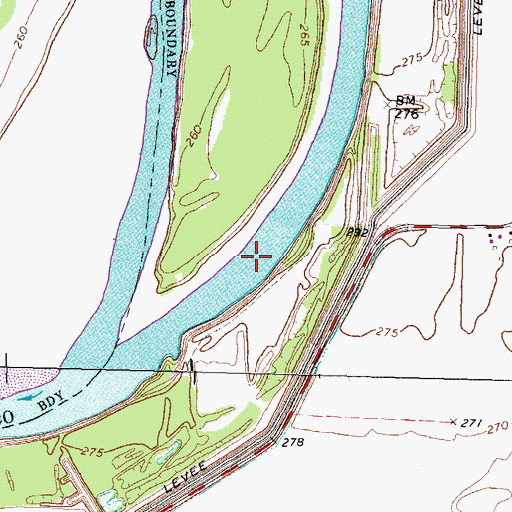 Topographic Map of Bend of Island Number Fourteen Revetment, TN