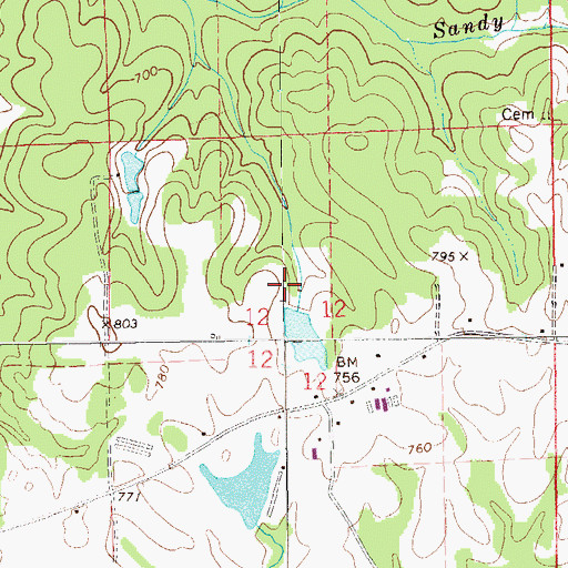 Topographic Map of Edge Dam, AL