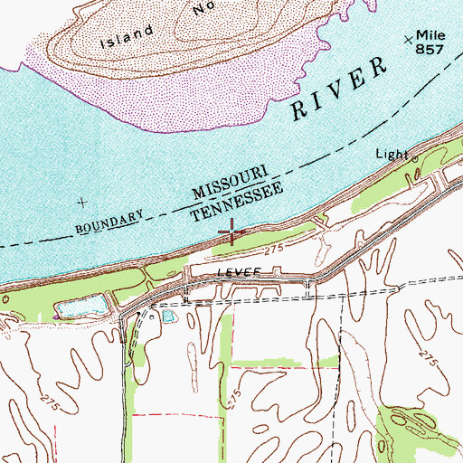 Topographic Map of Fritz Revetment, TN