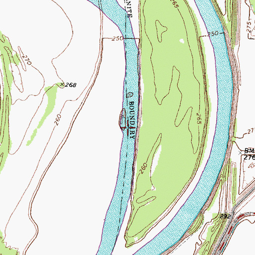 Topographic Map of Bend of Island Number Fourteen, TN