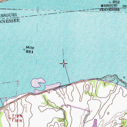 Topographic Map of Island Number Fifteen Dikes, TN
