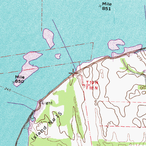 Topographic Map of Island Number Fifteen Revetment, TN