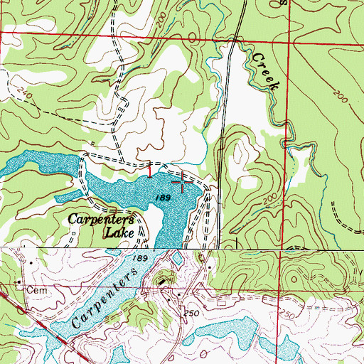 Topographic Map of Homer Carpenter Dam, AL