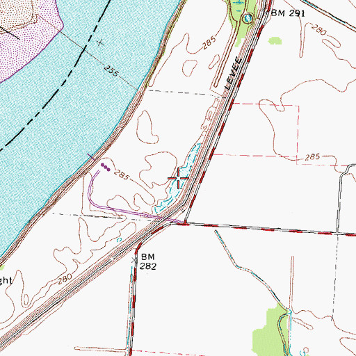 Topographic Map of Peacock Field, TN