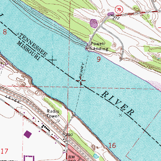 Topographic Map of Powells Ferry, TN