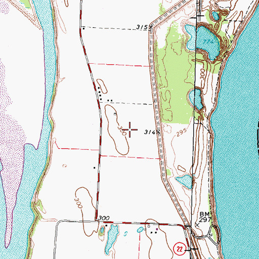 Topographic Map of Slough Landing Neck, TN