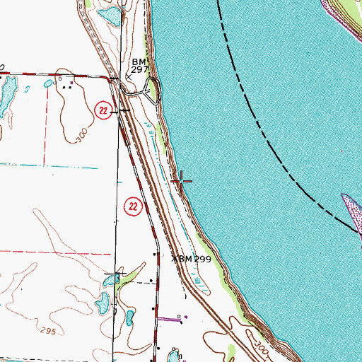 Topographic Map of Slough Landing Neck Revetment, TN