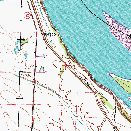 Topographic Map of Watson Point Dike, TN
