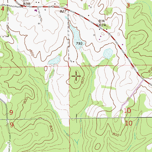 Topographic Map of Days Lake, AL