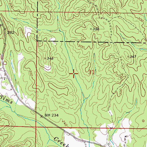 Topographic Map of Shechi Lake Dam Number Two, AL
