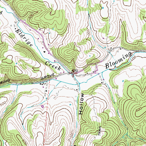 Topographic Map of Bellamy (historical), TN