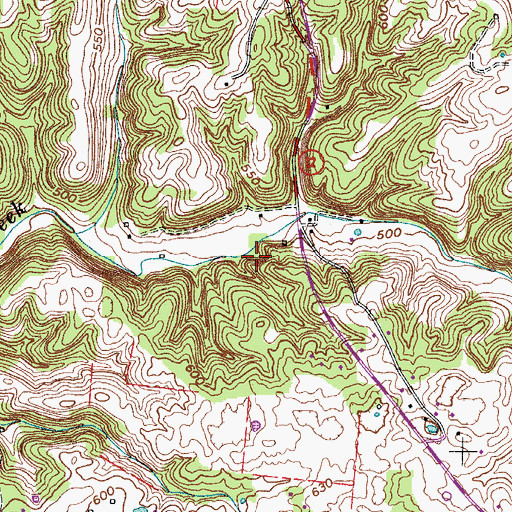 Topographic Map of Blue Spring, TN