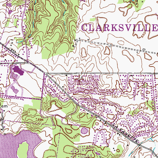 Topographic Map of Boxcroft, TN