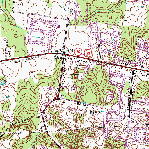 Topographic Map of Boyd Acres, TN