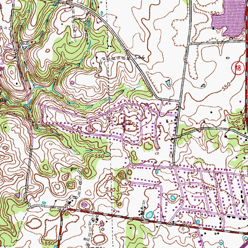 Topographic Map of Briarwood, TN