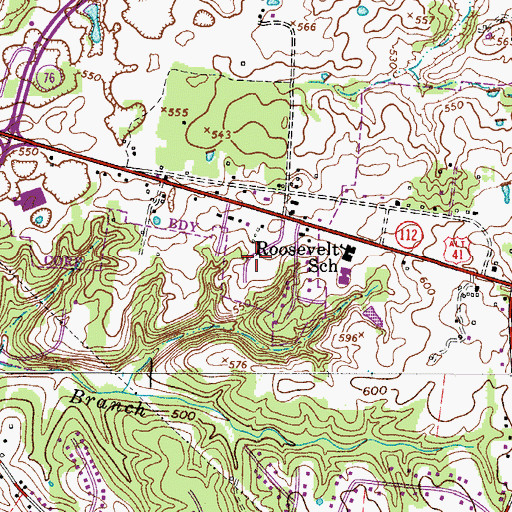 Topographic Map of Buckner Pine Subdivision, TN
