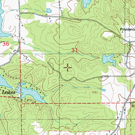 Topographic Map of Shechi Lake Number One, AL