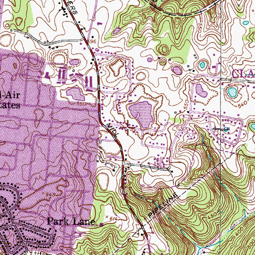 Topographic Map of Dale Terrace, TN
