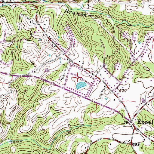 Topographic Map of Deerfield, TN