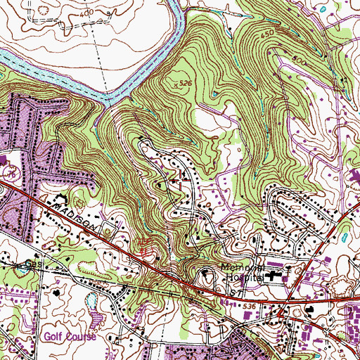 Topographic Map of Eastern Hills, TN