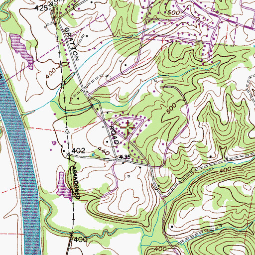 Topographic Map of Forest Acres, TN