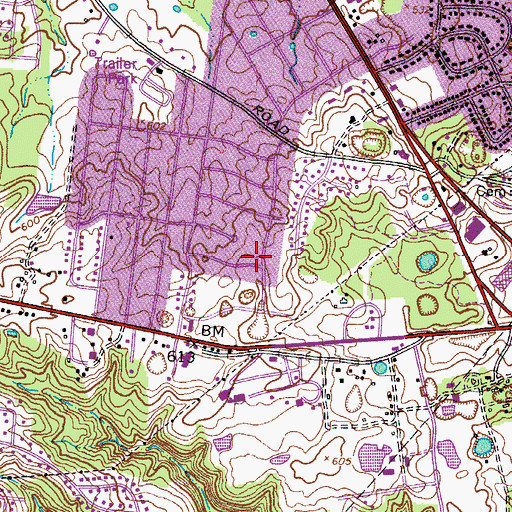 Topographic Map of Fountainbleau, TN