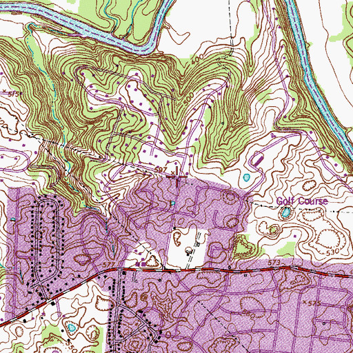 Topographic Map of Georgetown, TN