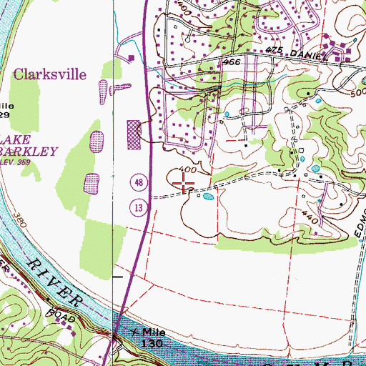 Topographic Map of Greenland Farms, TN