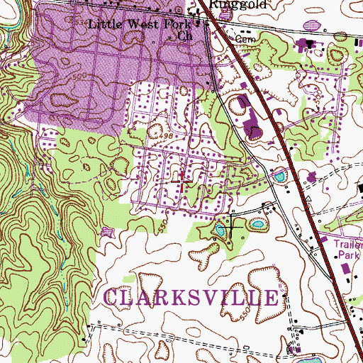 Topographic Map of Hermitage Estates, TN