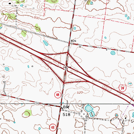 Topographic Map of Interchange 1, TN