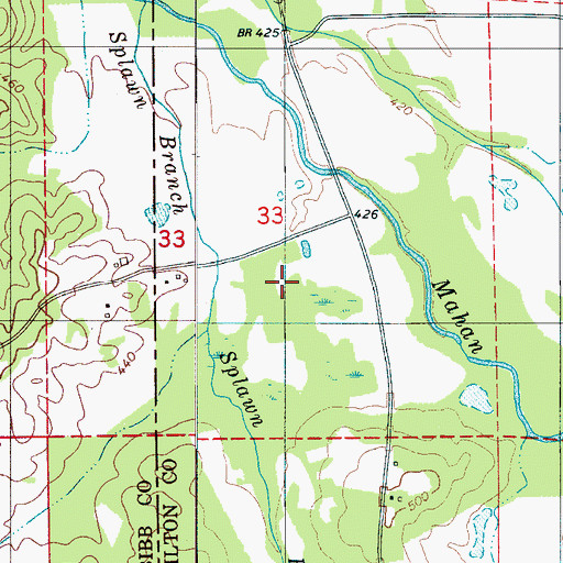 Topographic Map of J H Oliver Lake, AL