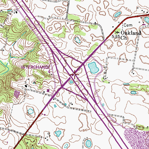 Topographic Map of Interchange 4, TN