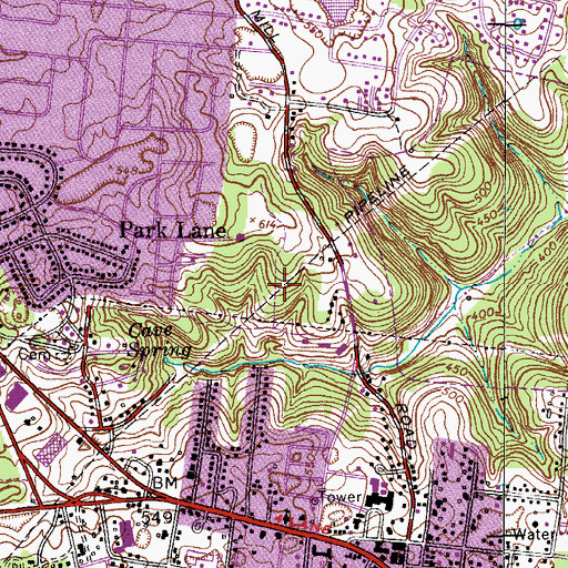 Topographic Map of Johnson Heights, TN