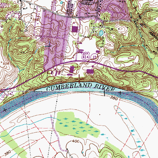 Topographic Map of King and Queens Bluff, TN