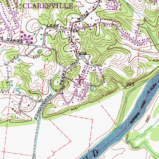 Topographic Map of Lakeside Estates, TN