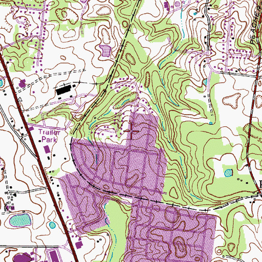 Topographic Map of Meadowbrook, TN