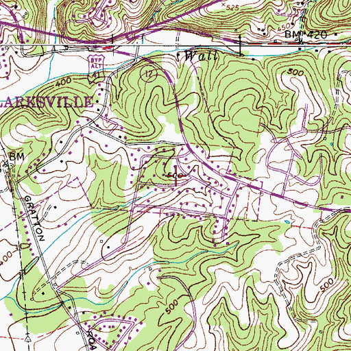 Topographic Map of Medallion Acres, TN