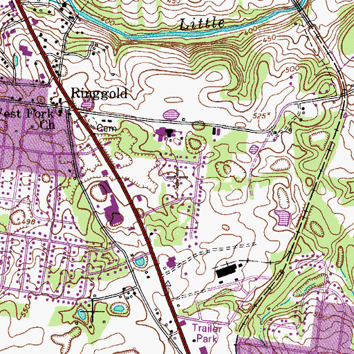 Topographic Map of Millswood Estates, TN