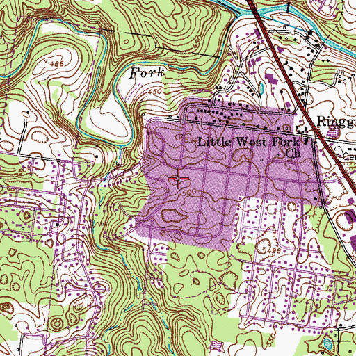 Topographic Map of Ringgold Acres, TN