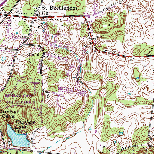 Topographic Map of Rossview, TN