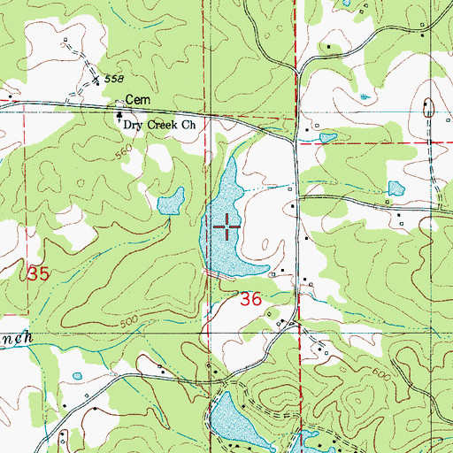 Topographic Map of Jim Oliver Pond, AL